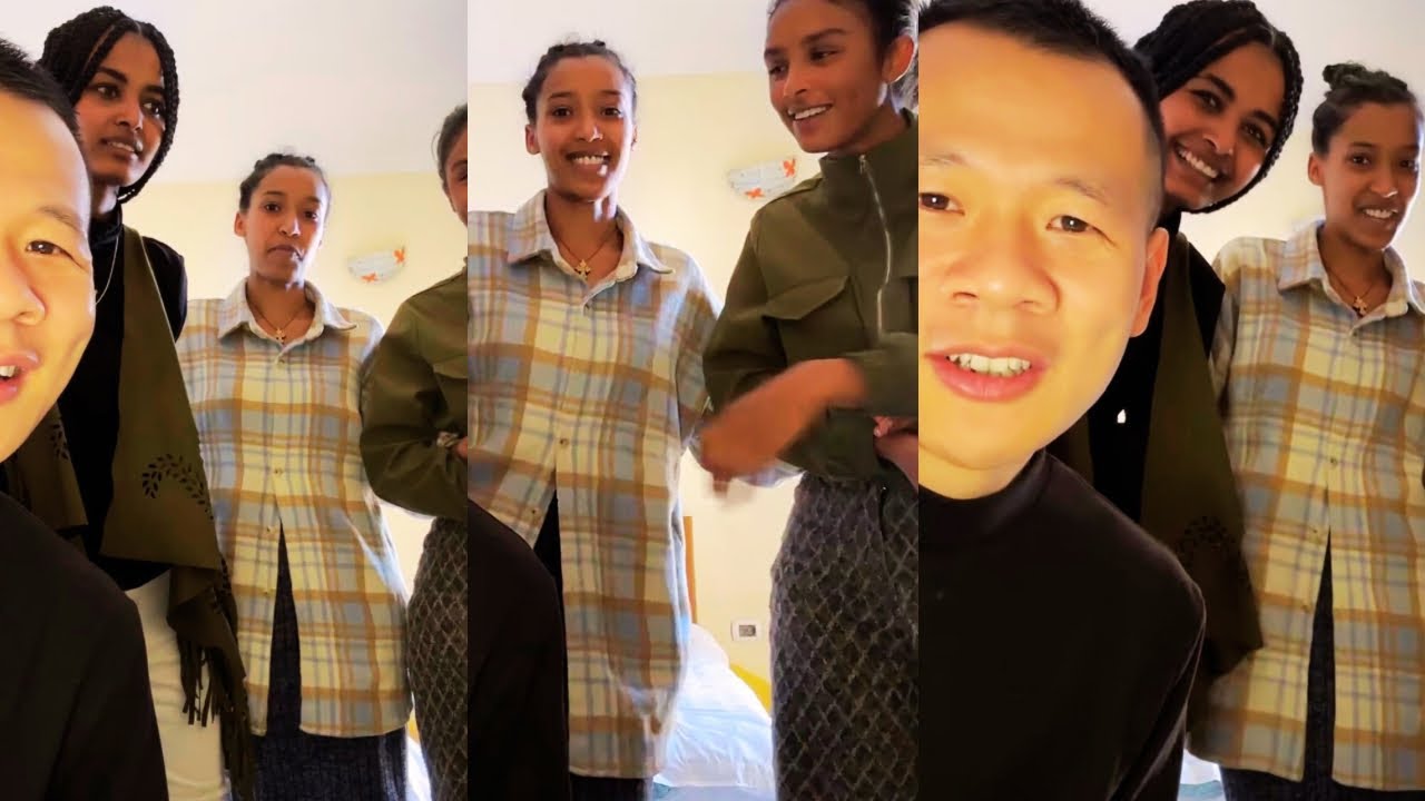 Macy shows everyone her classmates, very shy and pretty