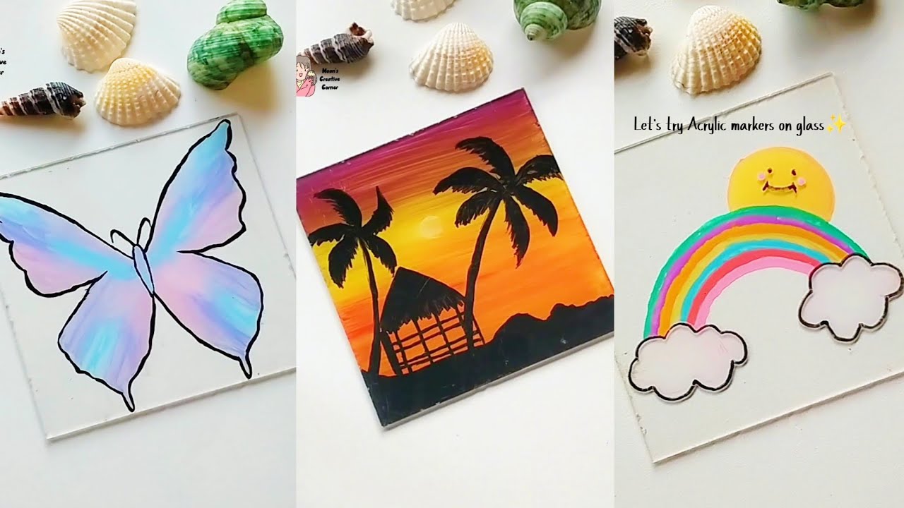 Acrylic Painting on glass | Painting on glass easy tutorial