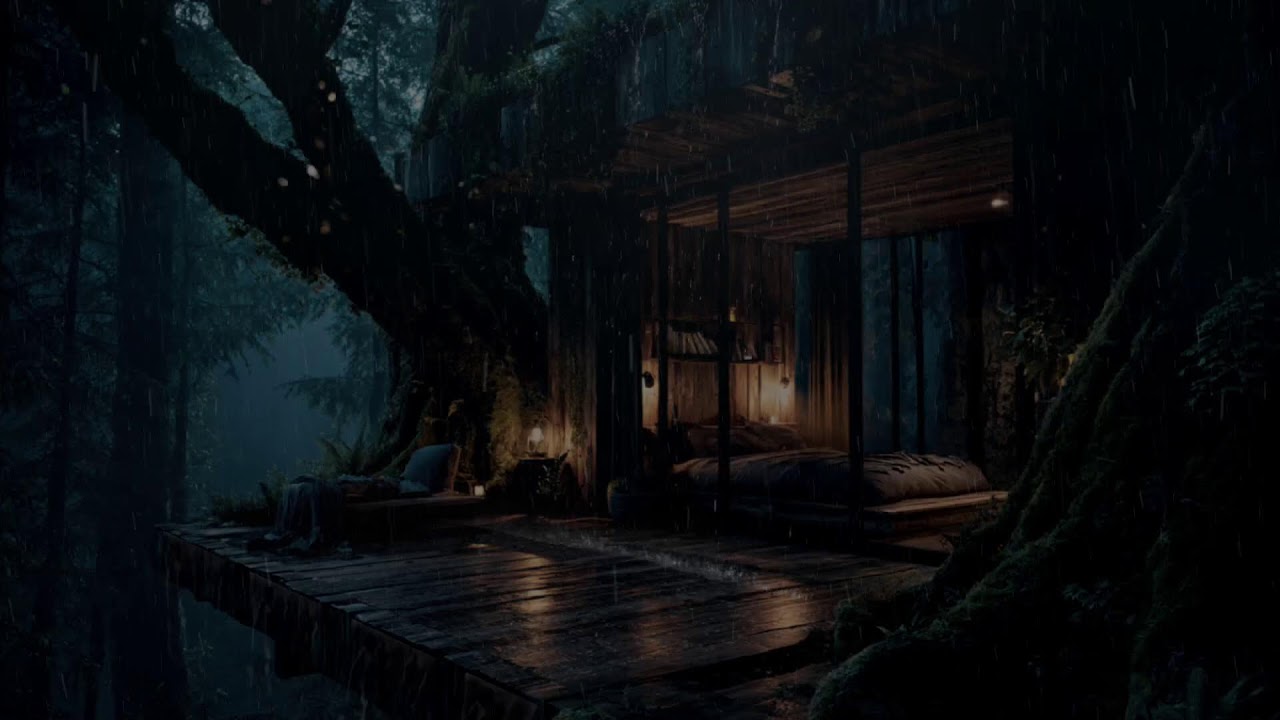 Night Thunder Rain on Tin Roof ⛈️ | ASMR for Fast Sleep & Calm Mind