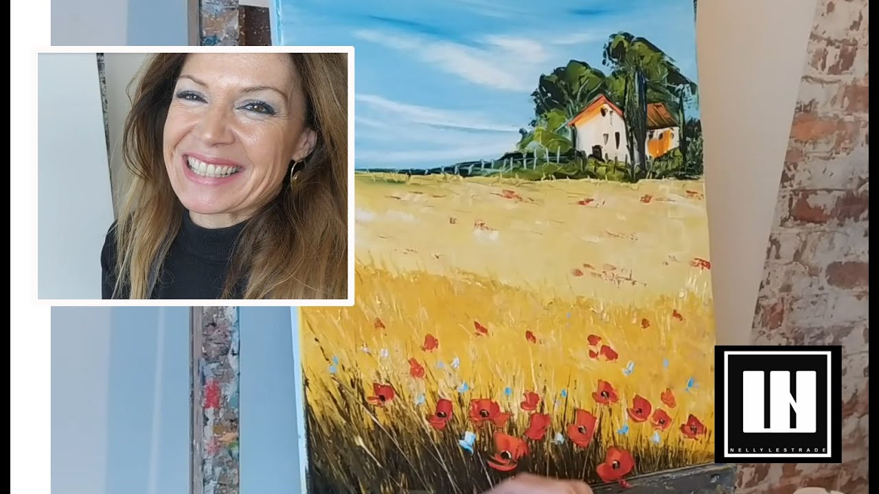 PEINDRE FACILEMENT UN CHAMPS DE BLÉS AU COUTEAU par Nelly LESTRADE