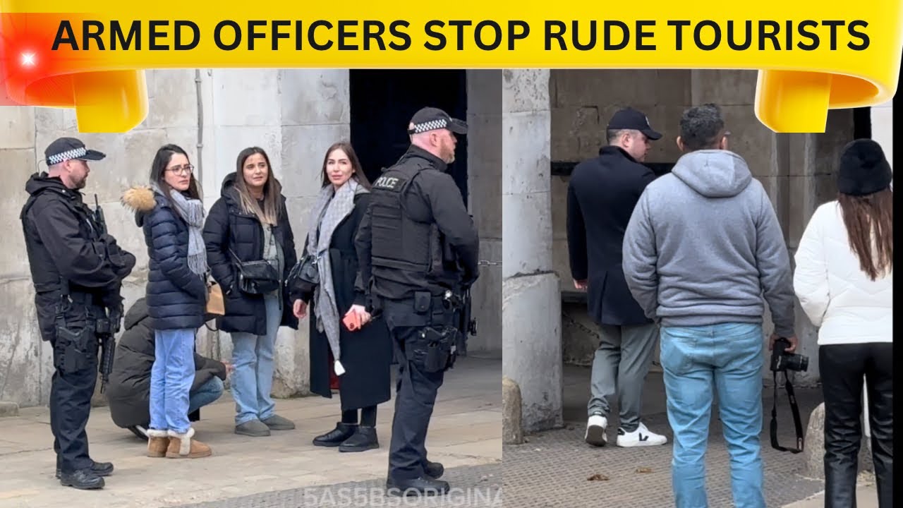 ARMED OFFICERS INTERVENED AS TOURISTS MOCKED THE KING’S GUARD!