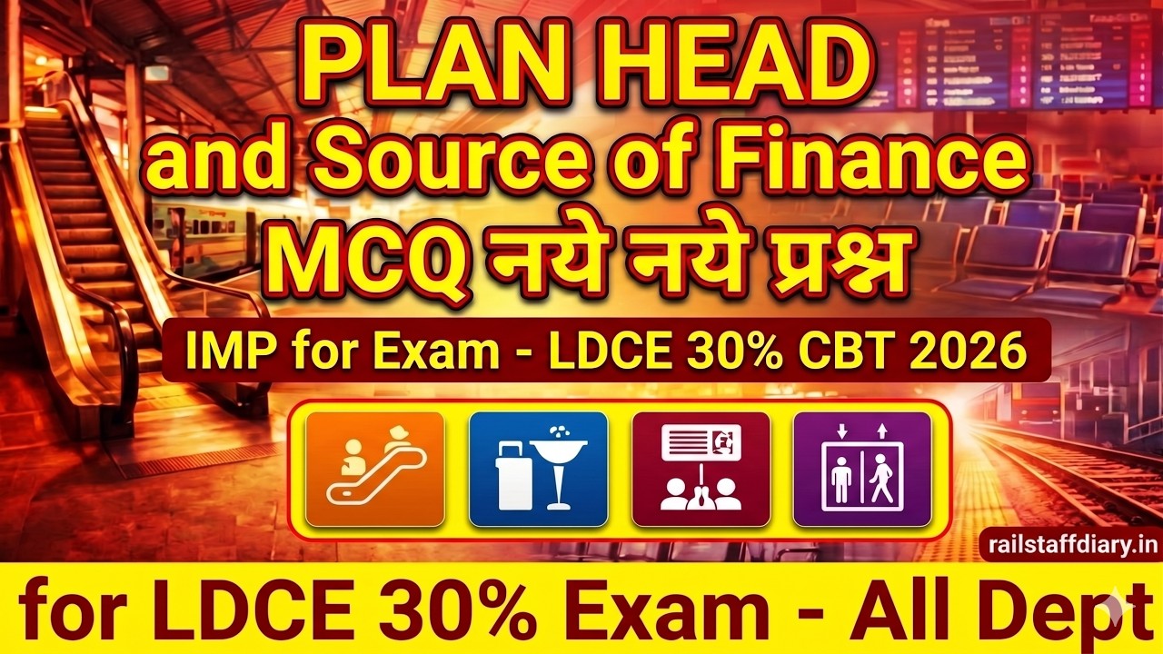 Plan Head in Indian Railways | Railway Budget & Funds | LDCE | MNEMONICS