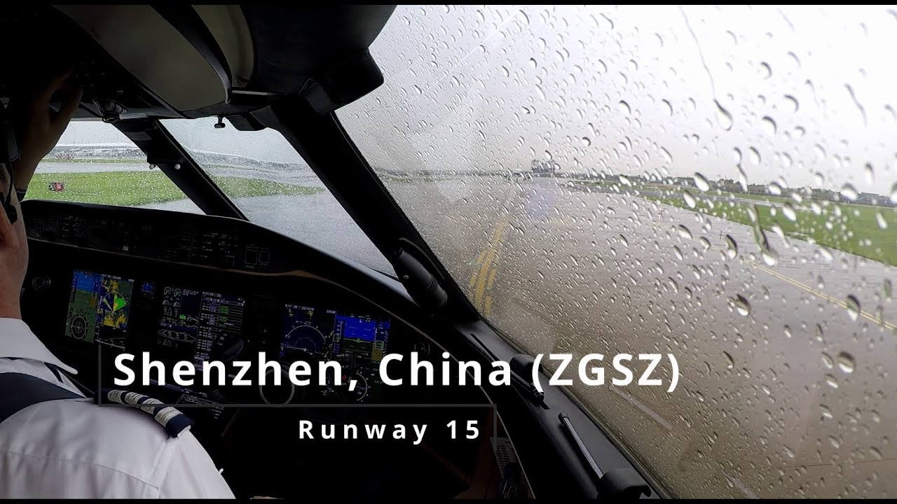 Departure Shenzhen, China (ZGSZ - Wet Runway) - Bombardier Global 6000