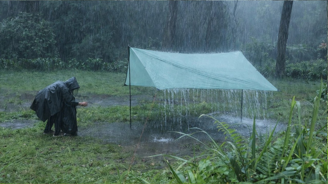 THE WORST RAIN STORM I'VE EVER EXPERIENCED‼️ SOLO CAMPING IN HEAVY RAIN AND THUNDER