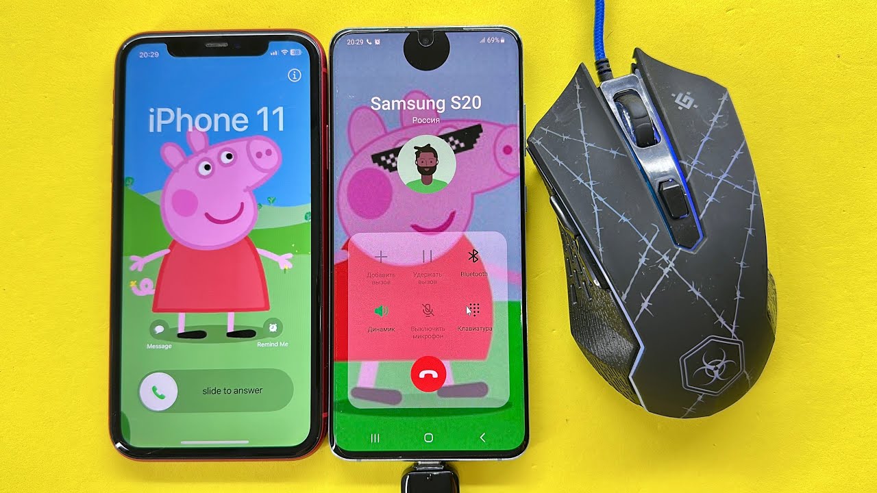 Crazy Incoming, Outgoing Call/ Connect Gamer Computers Mouse To Samsung S20 vs Iphone 11 Defender