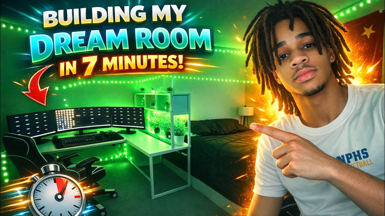Building my dream gaming set up in 7 minutes after moving 🎮
