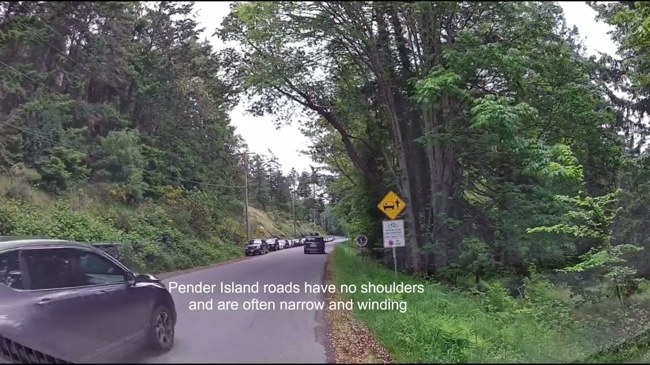 Driving on Pender Island BC from Otter Bay Ferry Terminal to Community Hall - ihikebc.com