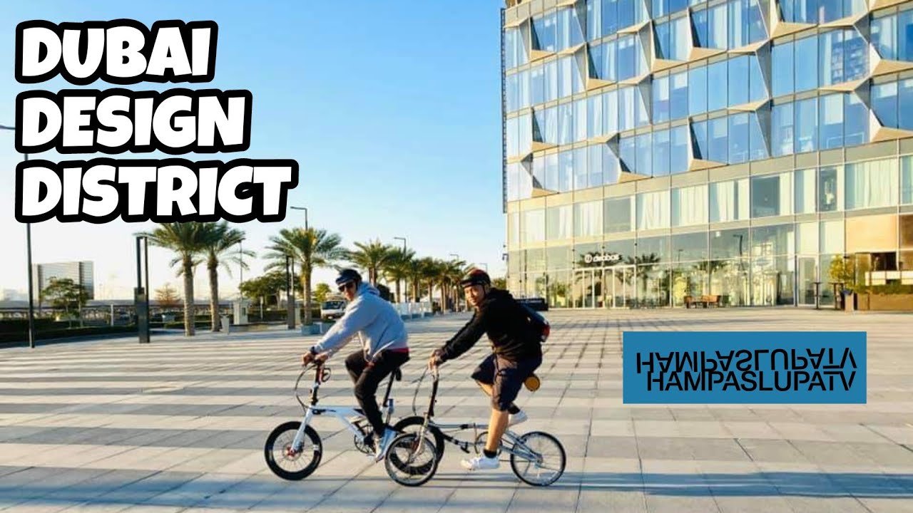 DUBAI DESIGN DISTRICT | FOLDING BIKE RIDE | AKASO V50X PERFORMANCE REVIEW