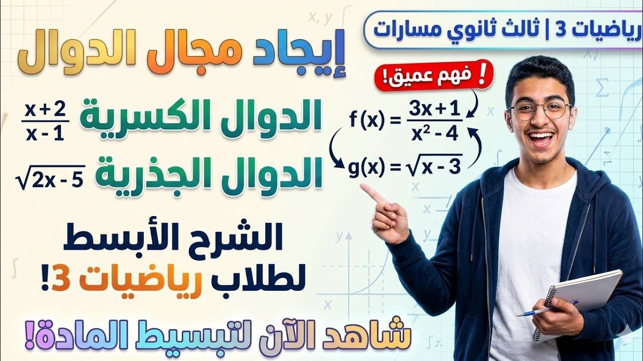 مجال الدوال ثالث ثانوي/ مجال الدالة 
