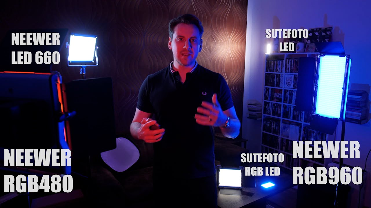 Low Budget Lichtequipment: Neewer RGB LED-Panels: RGB960, RGB480 VS LED660 und Sutefoto LEDs