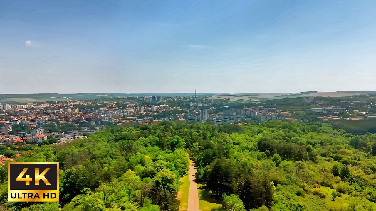 Drone View of Pleven city Panorama and Skobelev Park | Bulgaria 4K