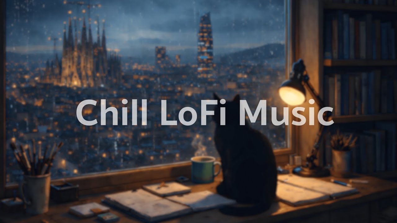 Cozy LoFi Chill 1 Hour  ☕ Rainy Night Music for Study, Work & Relax 4k