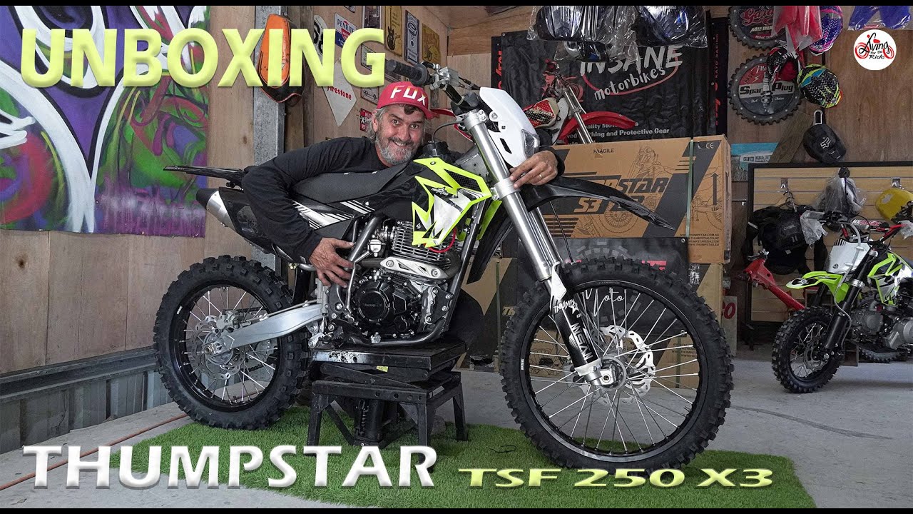 Unboxing a new Thumpstar TSF 250 X3 motorcycle