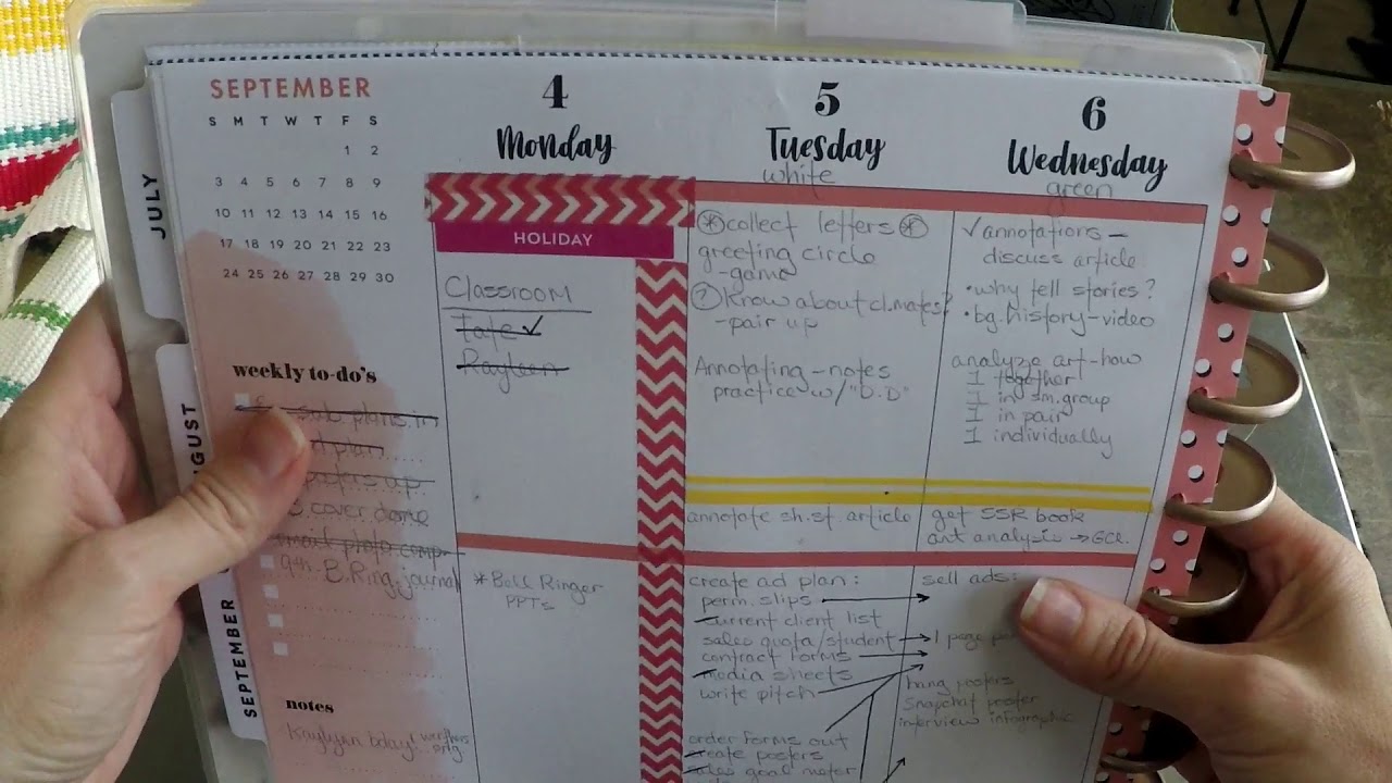 PLAN WITH ME - secondary teacher happy planner set-up and weekly plan  |   teacher vlog