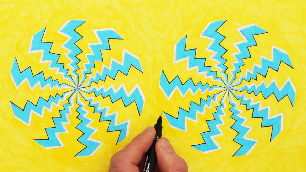 How to Draw Spinning Wheels Optical Illusion