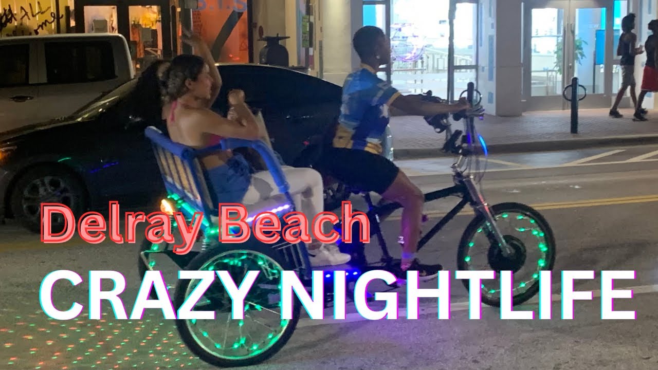 Night walking tour of Delray Beach Florida