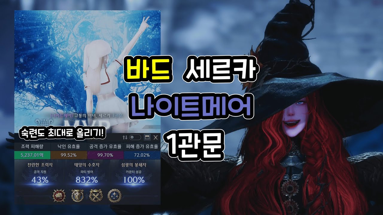 로스트아크 세르카 나이트메어 1관문 바드 시점 | 상세 패턴 해설 & 운영 팁 ( 자막 설명 )