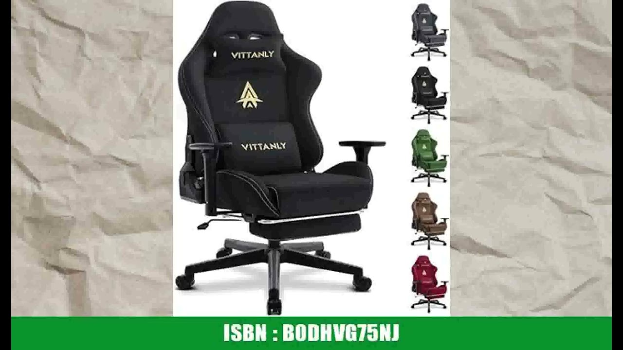 Vittanly Gaming Stuhl, Luxuri&Atilde;&para;ser Wildlederimitat Gaming Chair B&Atilde;&frac14;rostuhl, Ergonomischer