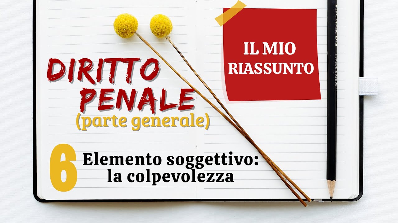 Diritto Penale (parte generale) - Capitolo 6: elemento soggettivo - la colpevolezza
