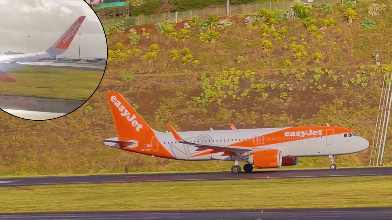 EASYJET EUROPE AIRBUS A320-251N DUAL CAMERA TAKEOFF at MADEIRA AIRPORT (FNC || LPMA)