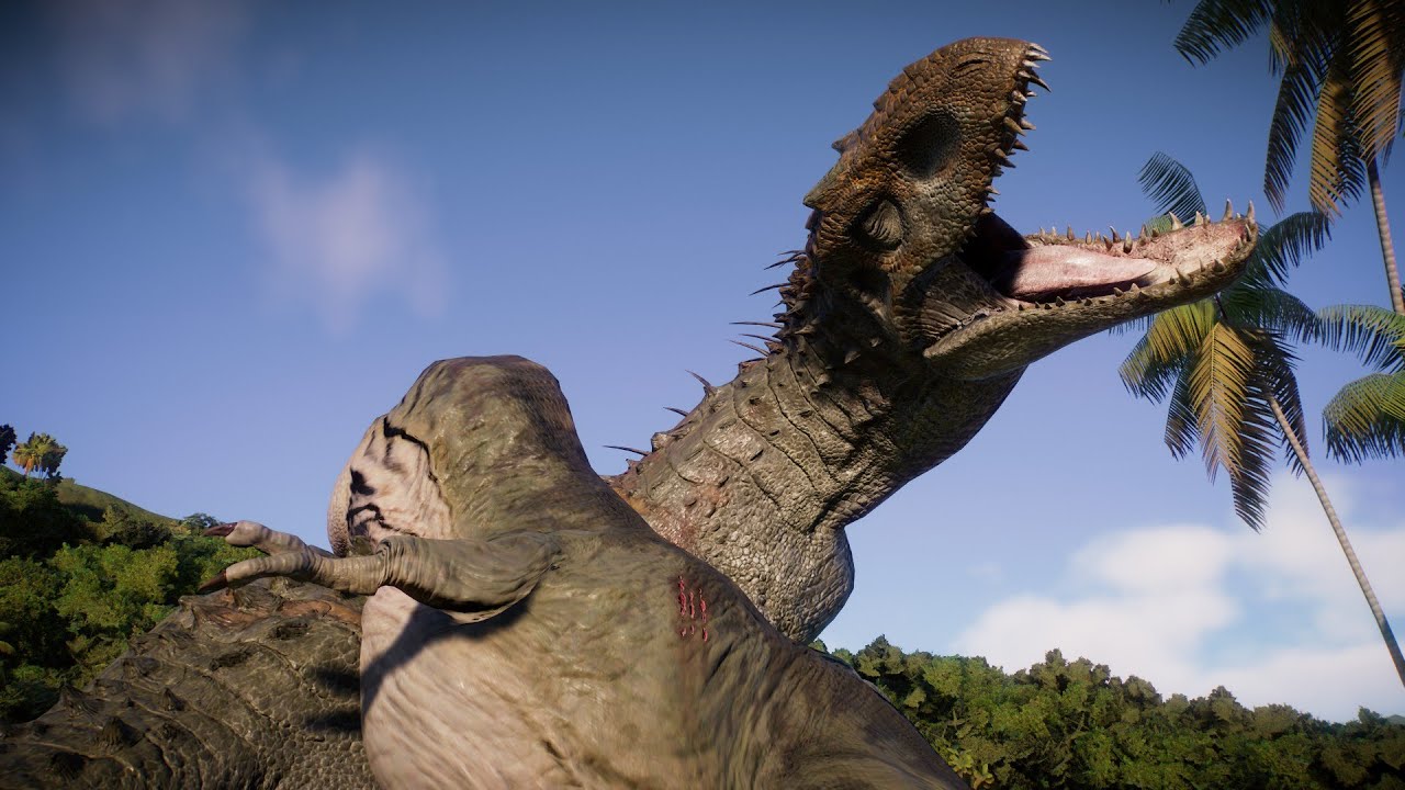 INDOMINUS REX VS T REX   Jurassic World Evolution 2