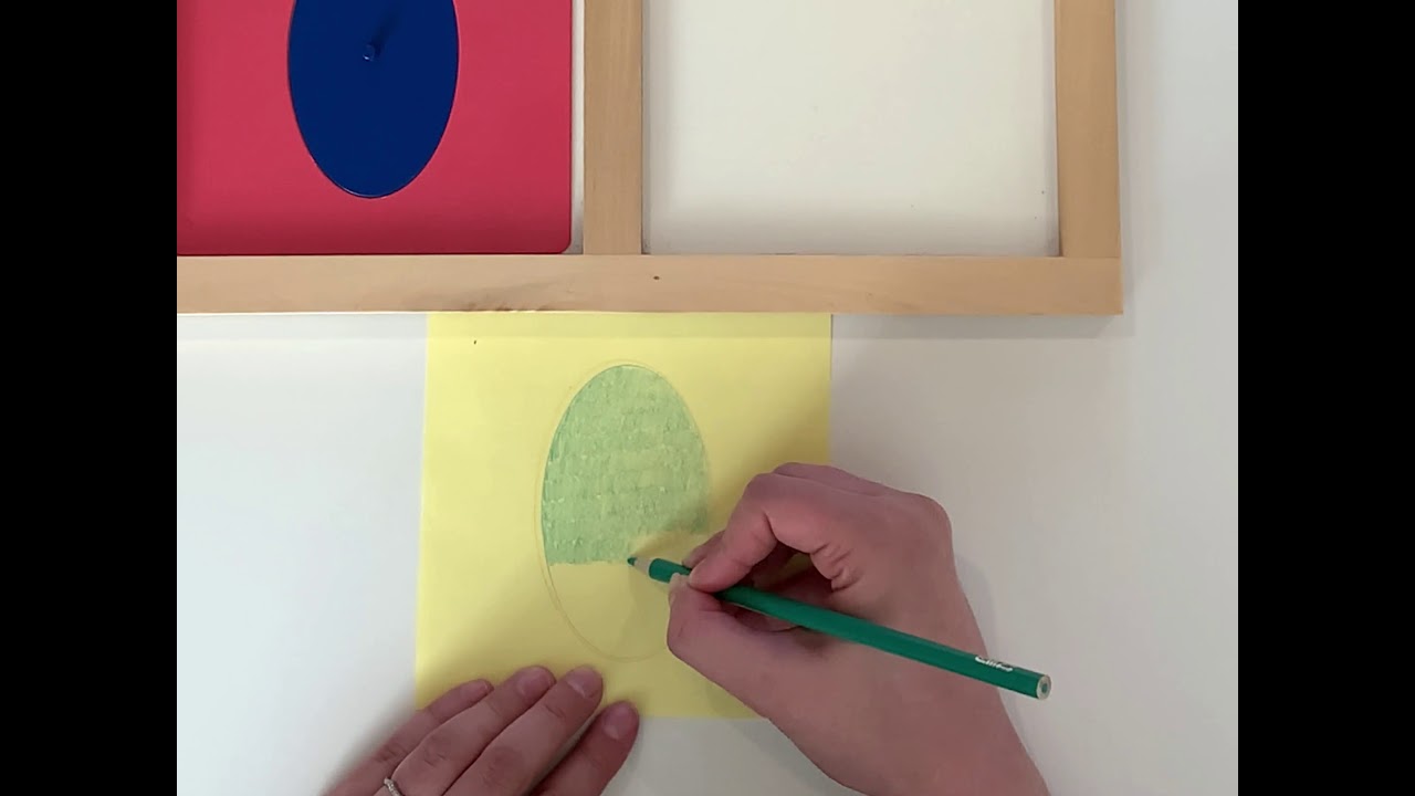 PRESENTAION 3: (1 Inset with frame, coloured in) MONTESSORI METAL INSETS for ages 4 years and above