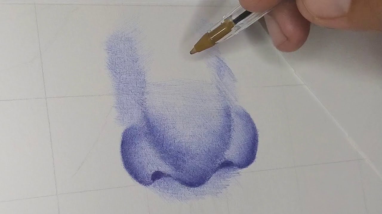 COMO FAZER DESENHO NARIZ REALISTA CANETA BIC (INICIANTE)
