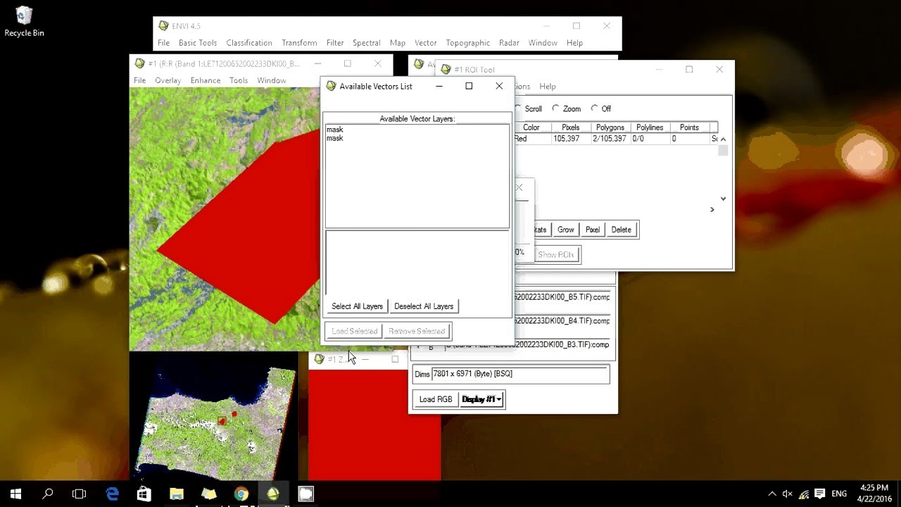 Masking by ROI/EVF in ENVI 4.5 (extract within)