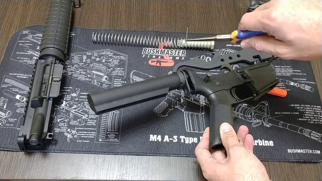 Установка антабки (адаптор) на Bushmaster XM15 (AR15) для однаточечного ремня Magpul