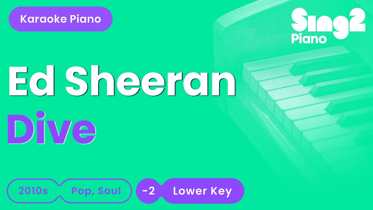 Ed Sheeran - Dive (Lower Key) Piano Karaoke