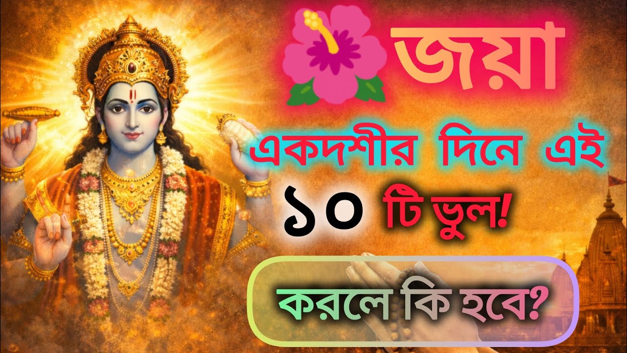 🌺জয়া একাদশী দিনে এই ১০টা ভুল করবেন না | করলে কী হবে? | Jaya Ekadashi Bengali Guide🙏🔱