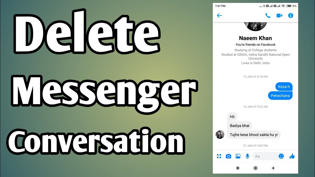 Clear Messenger Chat History | Clear Messenger Chat | Delete Messenger Conversation
