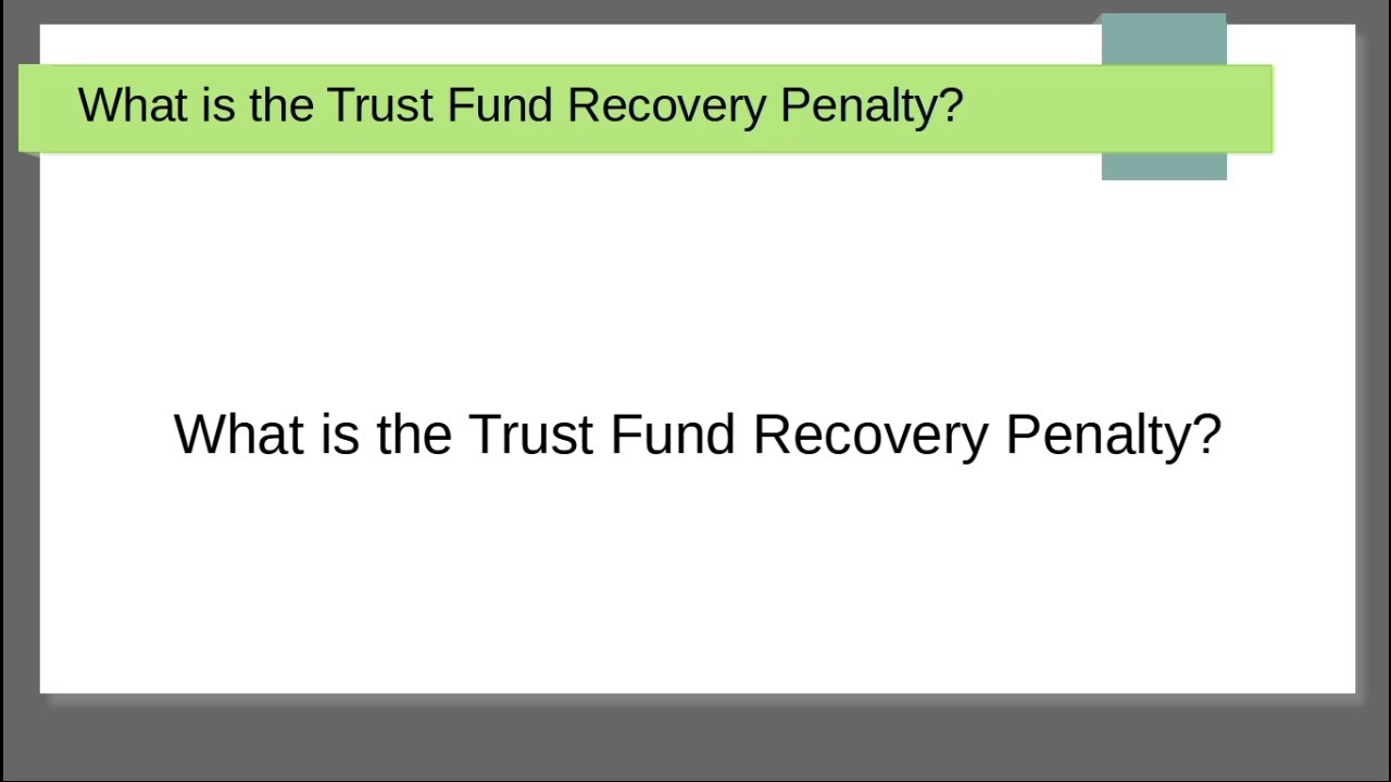 All about the IRS Trust Fund Penalty, why it is so painful, and what to do about it.