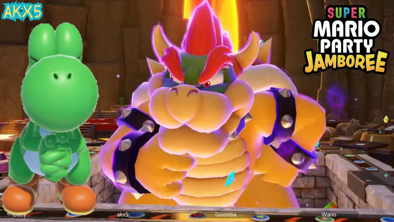 Super Mario Party Jamboree King Bowser's Keep Yoshi Vs Daisy Goomba Wario Gameplay