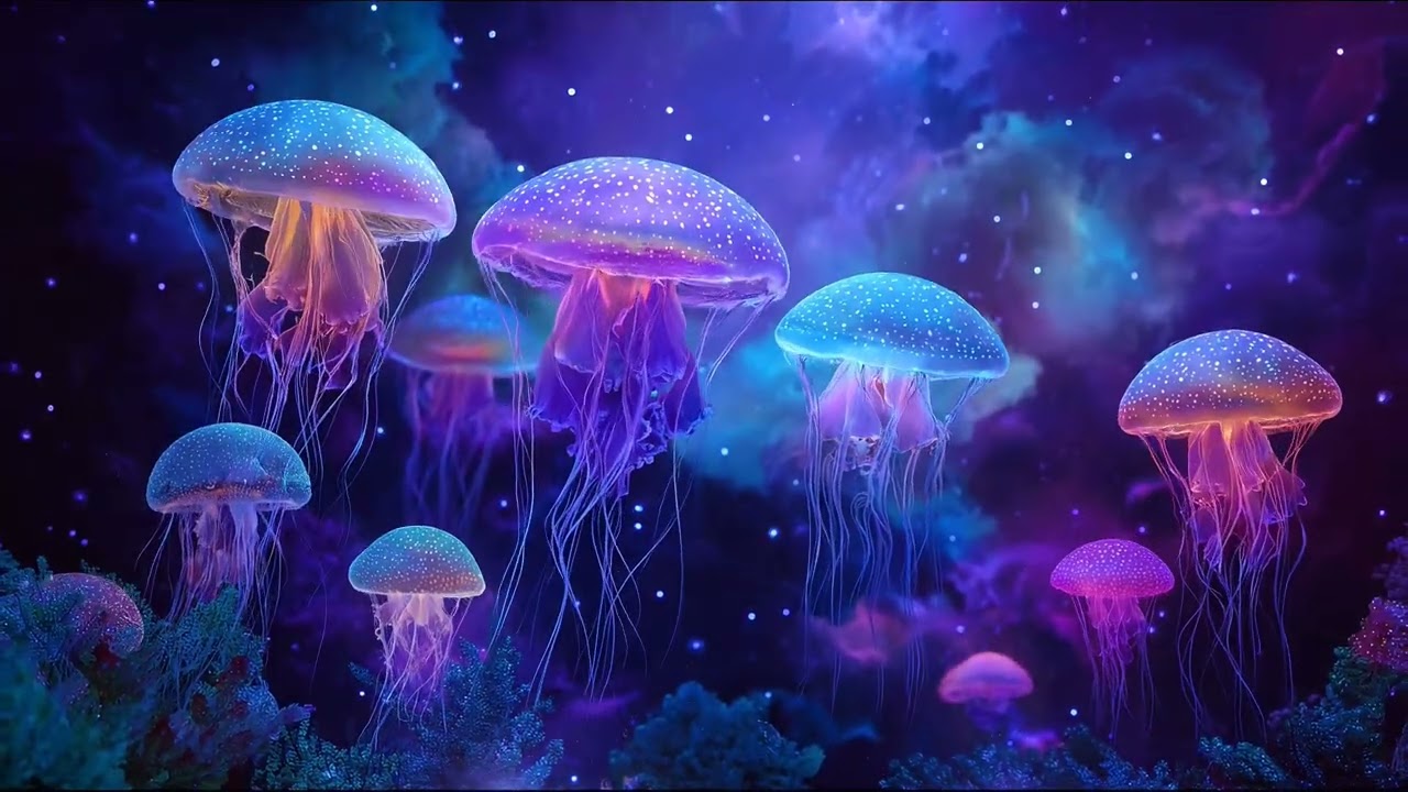 ✨ Hypnotic Neon Jellyfish 🪼 Meditation Music for Deep Sleep & Relaxation