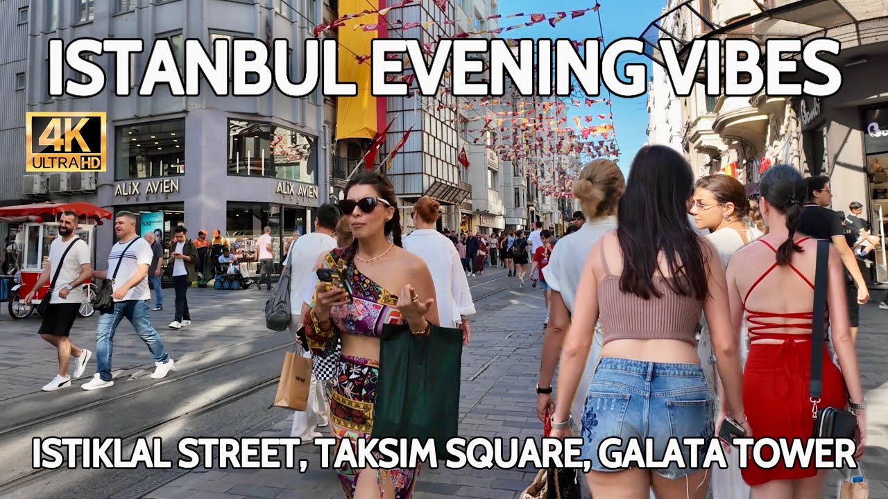 Istanbul Turkey 2025: Galata Tower, Istiklal Street Taksim Square 4K Walking Tour | Real Life
