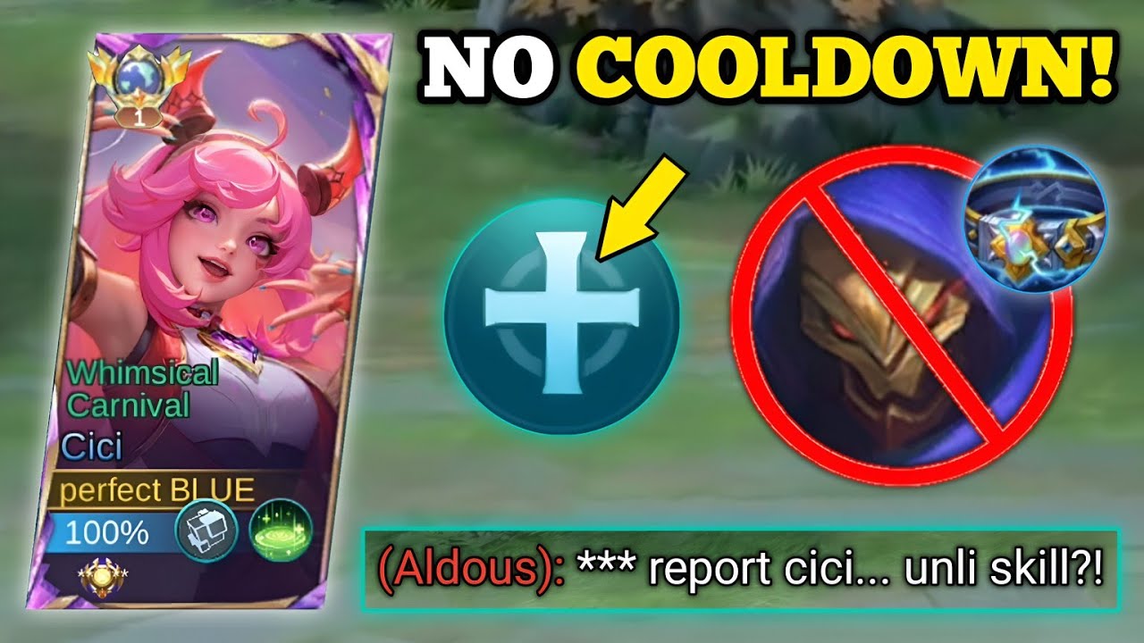 CICI NO COOLDOWN BUILD AND EMBLEM DOMINATES THUNDERBELT ALDOUS IN EXP LANE!‼️ (100% broken!😱) -MLBB🔥
