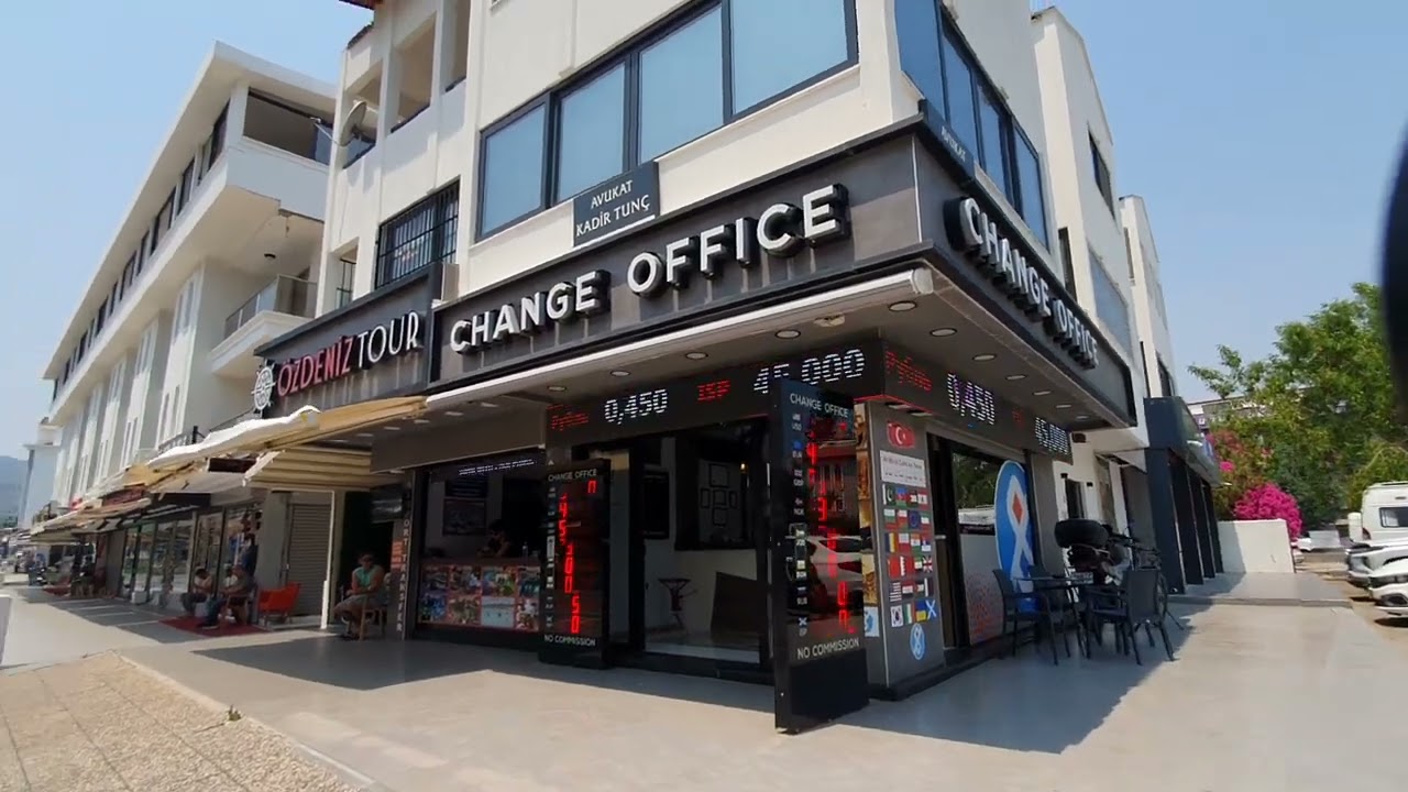 MARMARIS Street walk past the shops and blue port.