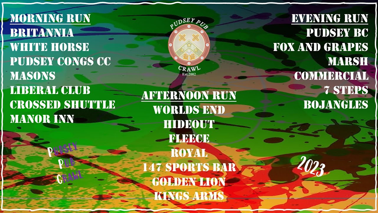 Pudsey Pub Crawl 2023