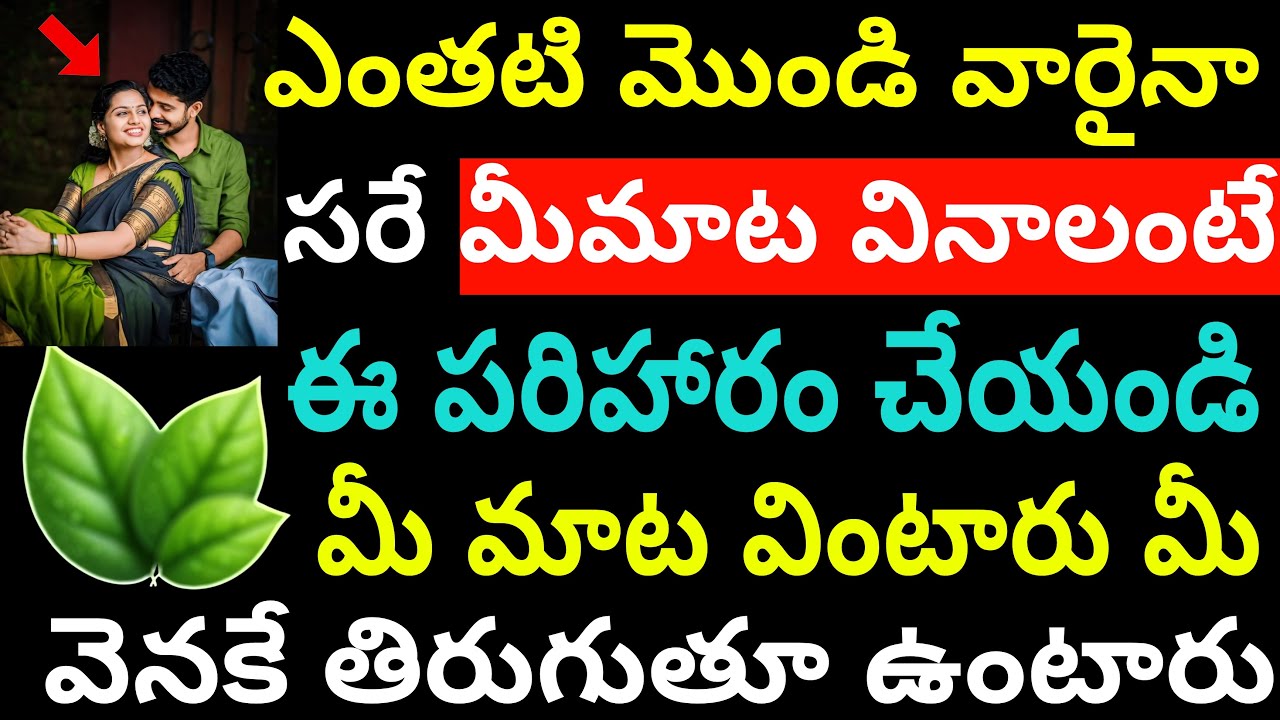 ఎంతటి మొండి వారైనా సరే మీ మాట వినాలంటే పరిహారం చెయ్యండి మీ మాట వింటారు మీరు తిరుగుతూ ఉంటారు