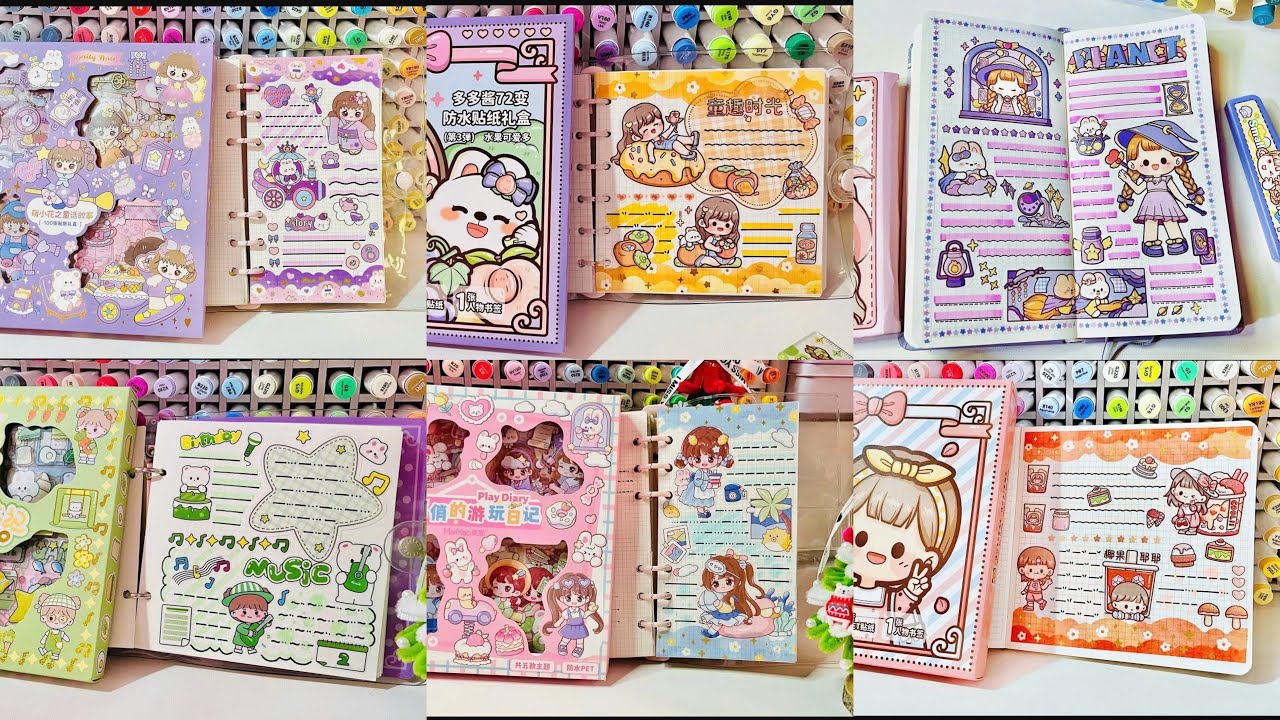 ✨📝Journal Ideas with Kawaii Stickers 😍 Journal Decoration | ASMR & Relaxing | Journal With Me 🥰
