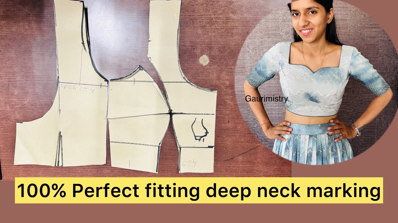32 princess cut deep neck blouse cutting easy way