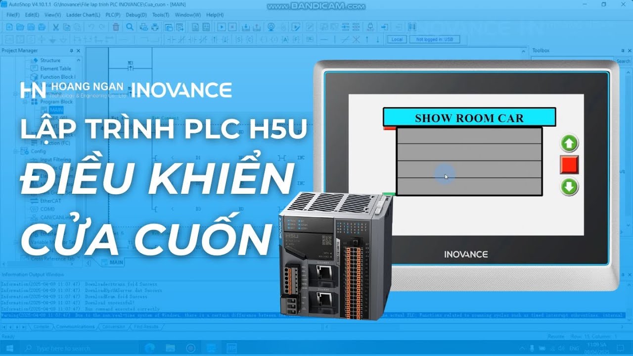 Hướng dẫn lập trình PLC Inovance điều khiển cửa cuốn | Ứng dụng PLC H5U