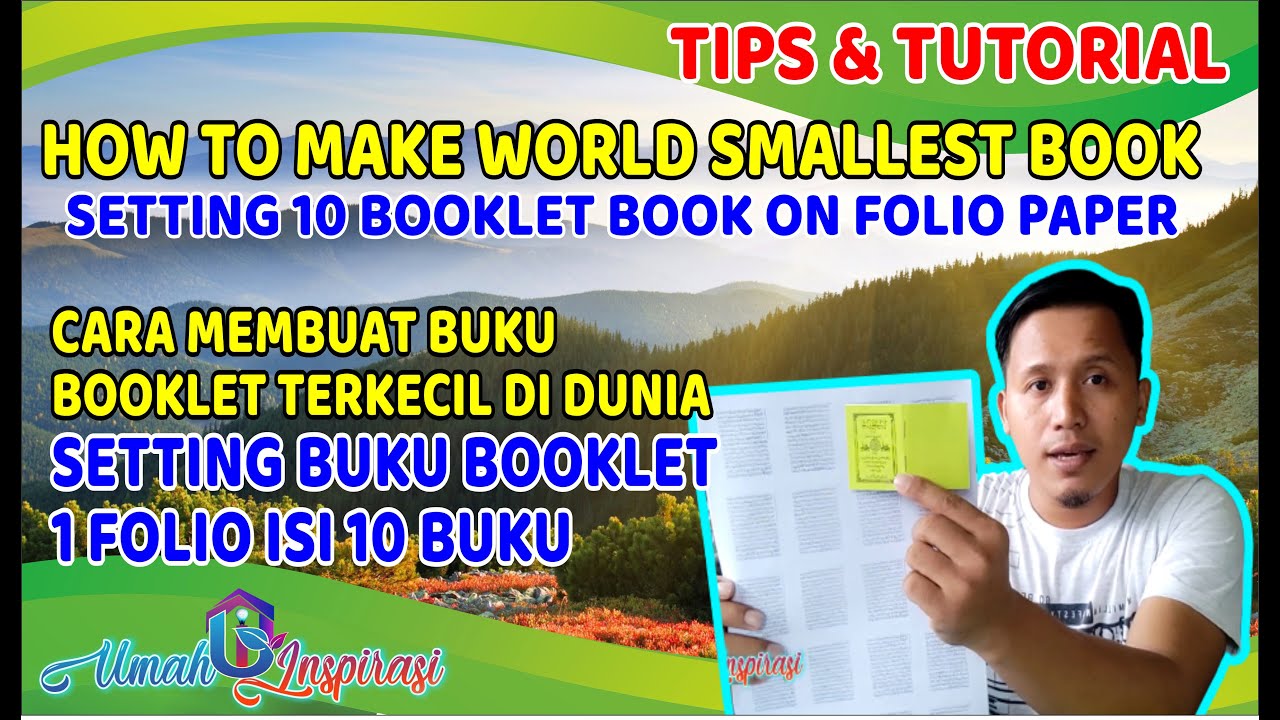 CARA MEMBUAT BUKU SAKU/ PANDUAN HINGGA UKURAN TERKECIL DIDUNIA,  SETTING 10 BUKU PADA 1 KERTAS FOLIO