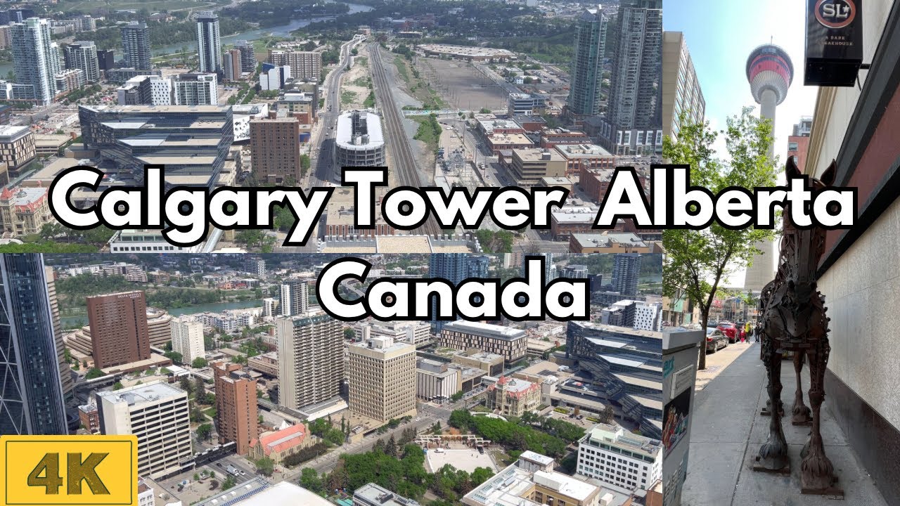Virtual video of Calgary tower Alberta in 4k  sky 360 #canada #calgary