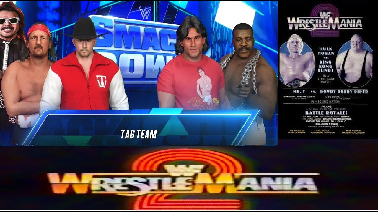 WrestleMania2 | Terry Funk and Hoss Funk (with Jimmy Hart) vs Tito Santana and The Junkyard Dog