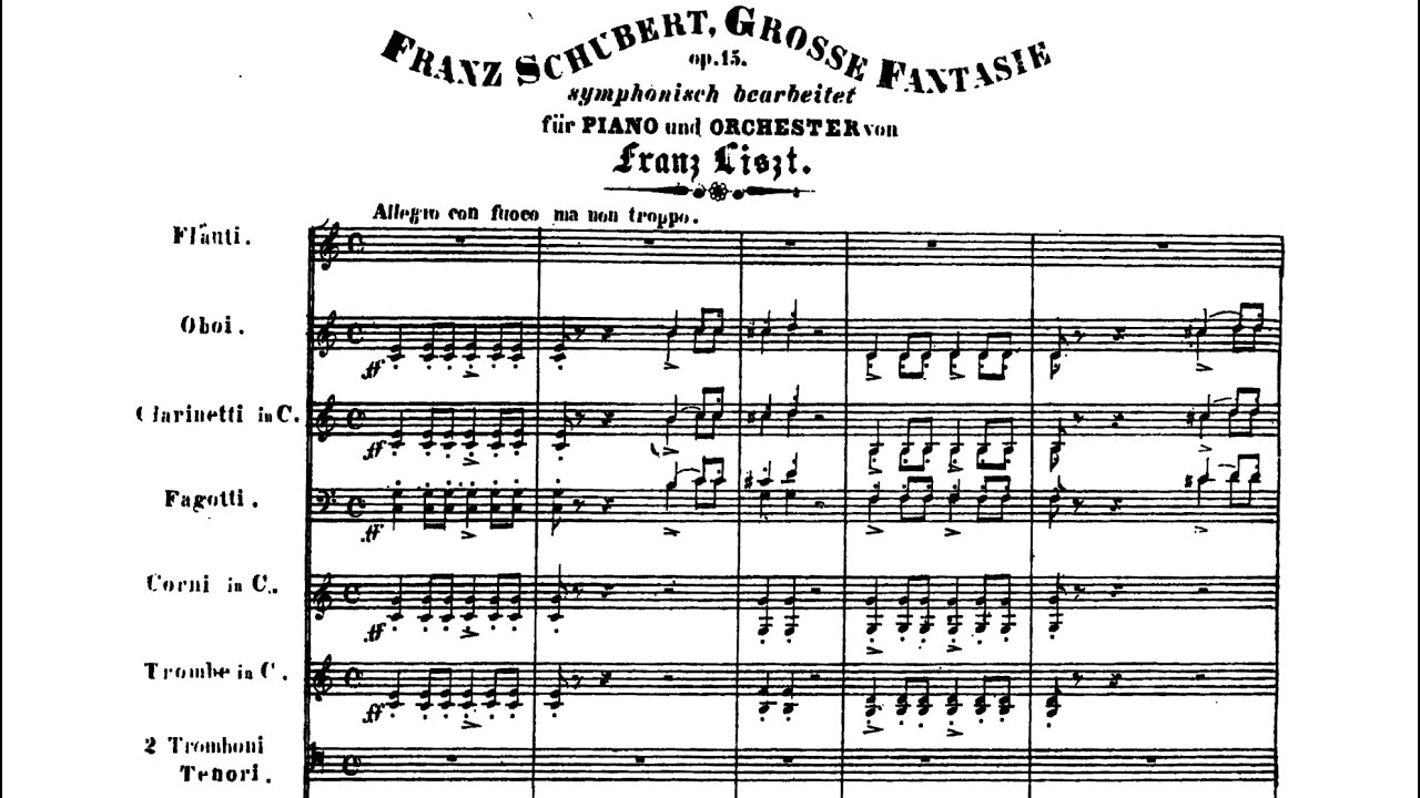 [Full Score] Schubert arr. Liszt - Wanderer Fantasy for piano and orchestra (Op.15; S.366)