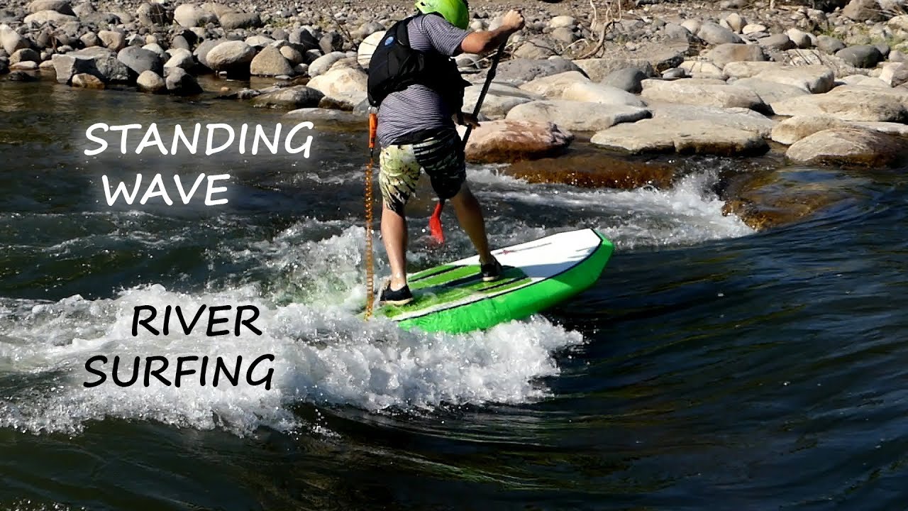 First Time River SUP Surfing a Standing Wave