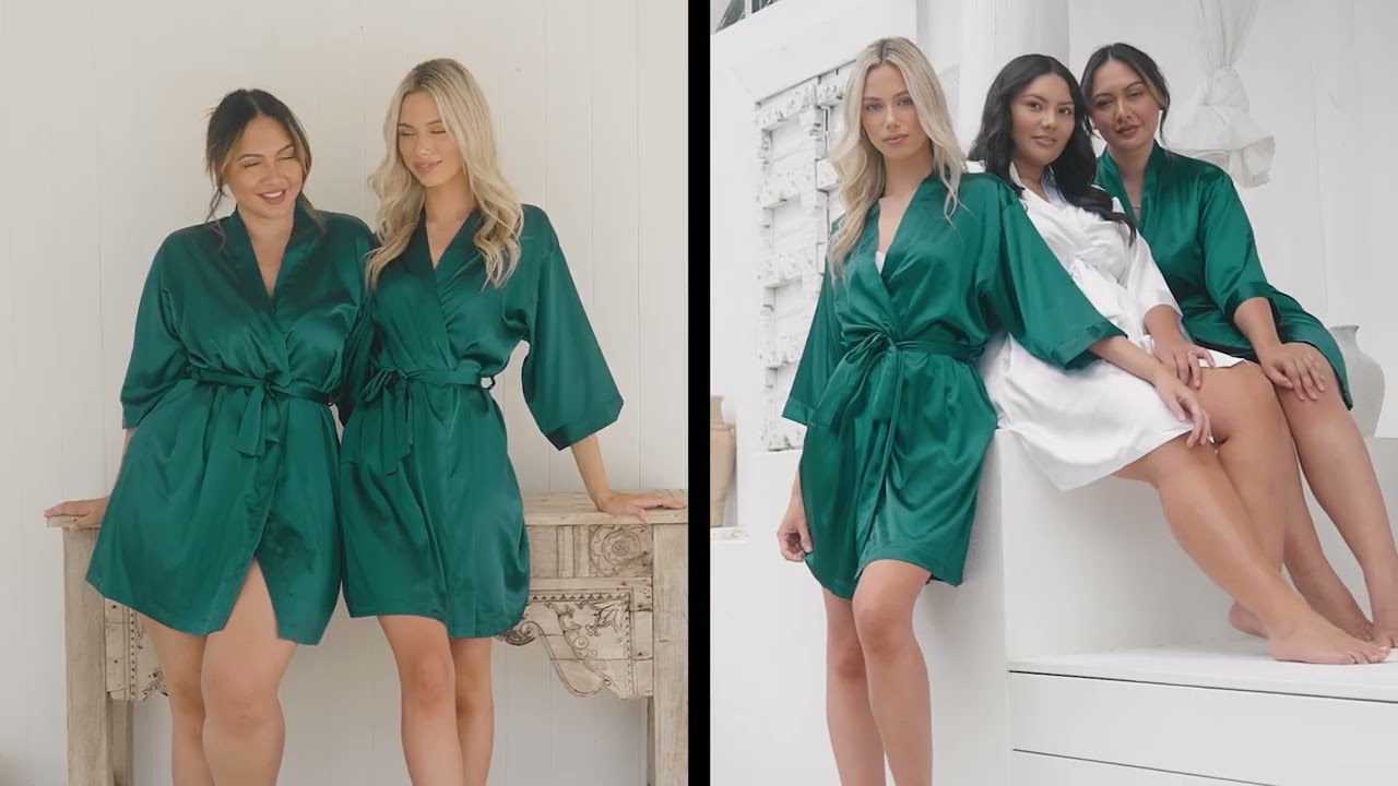 Green Wedding Theme - Green Bridal Robes By Bride Tribe