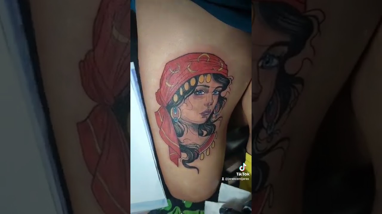 Traditional Gypsy Girl Tattoo